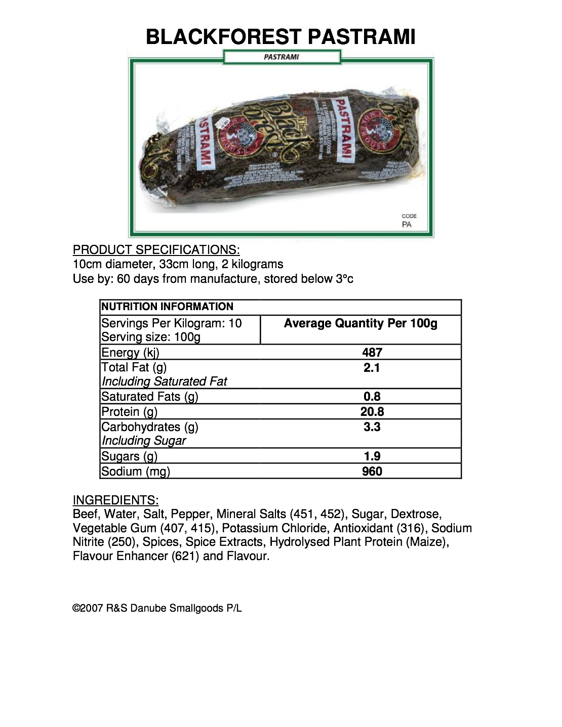 Info. Pastrami, Blackforest